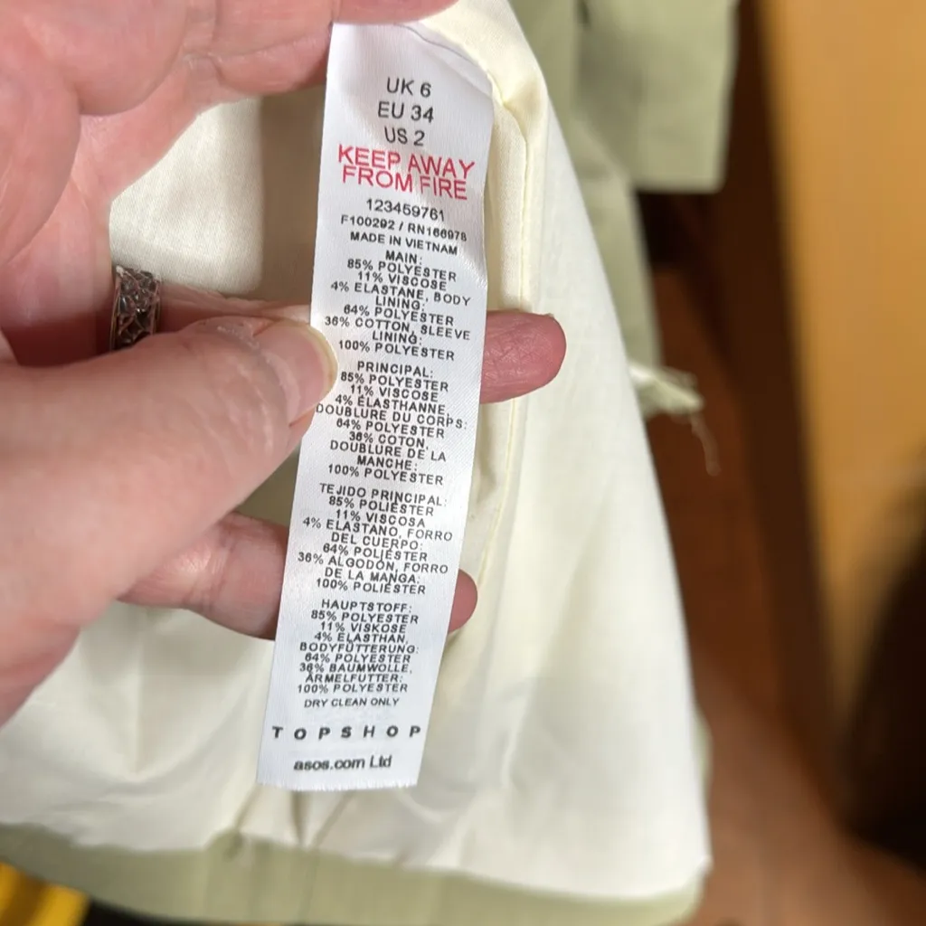 NWT Topshop Sage Green Blazer Size 2 Oversized - Image 13