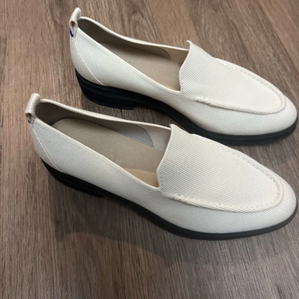 Rothy’s The Lug Loafers - Ivory Melino Wool Upper Women’s Size 12 - Image 4