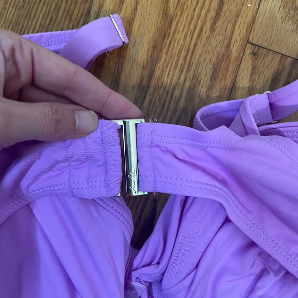 Anne Cole Solid Twist-Front Bikini Top Swimsuit Lavender size 36DD/38D‎ NWT - Image 7