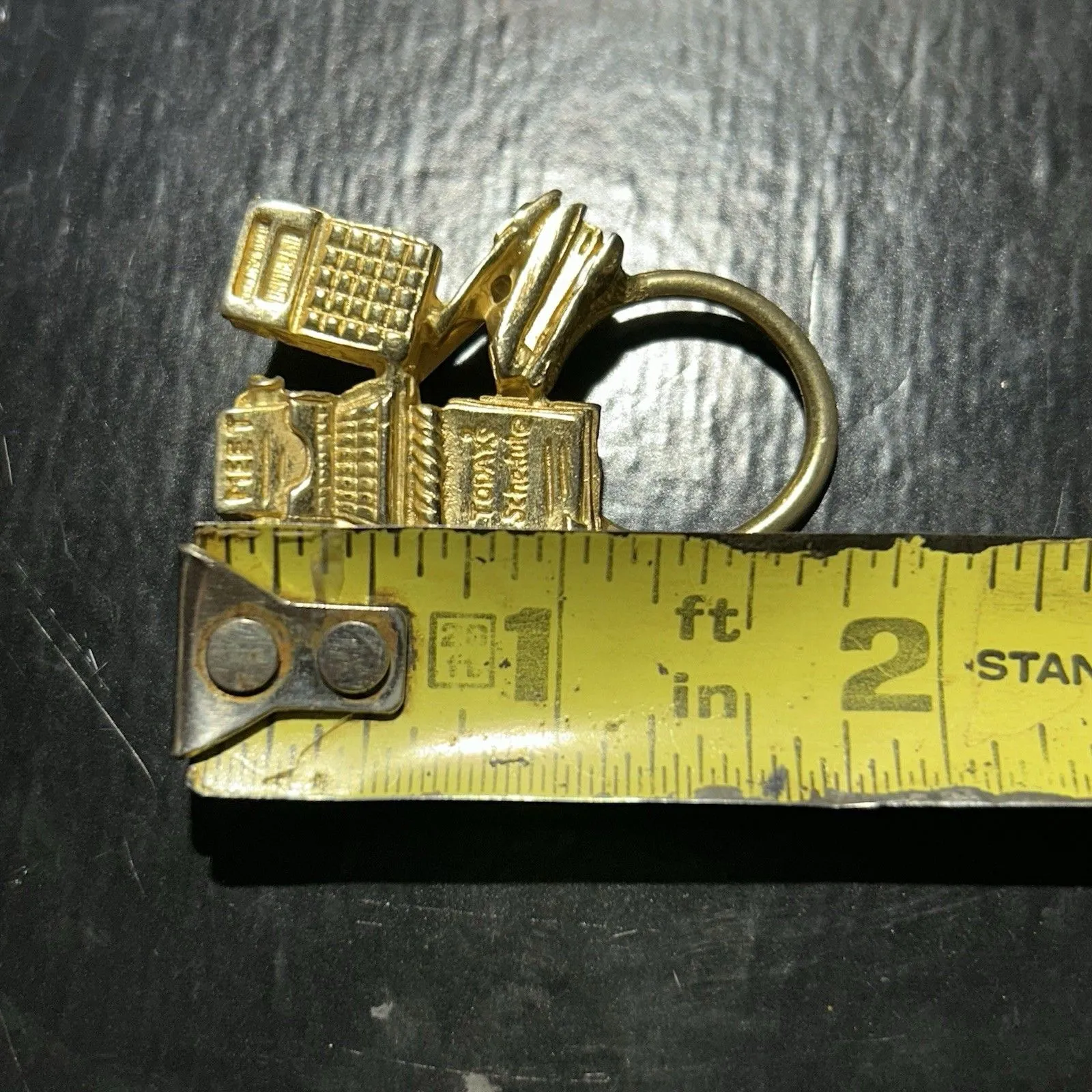 Vintage Ultracraft Signed Today’s Schedule Office Gold Tone Brooch - Image 5