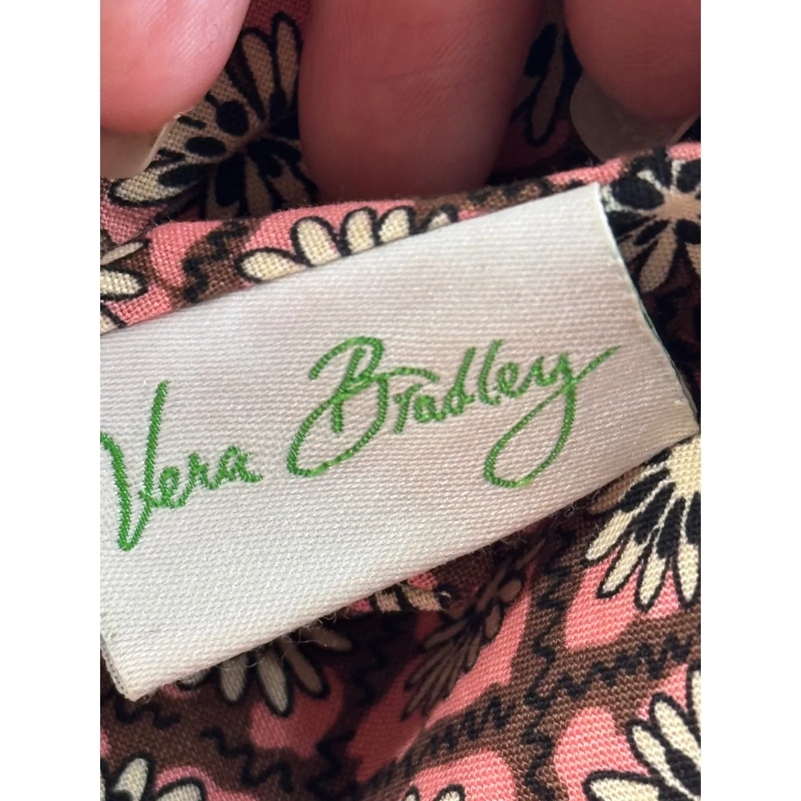 Vera Bradley Quilted Floral Shoulder‎ Bag Pink Brown White Tote Purse - Image 11