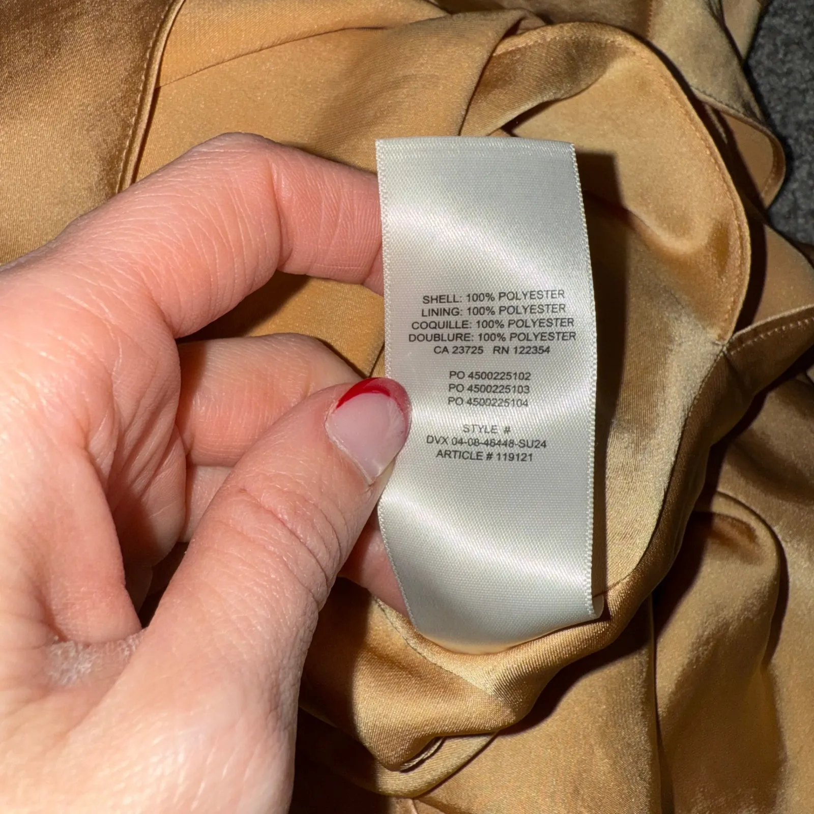 Wilfred Satin Slip Midi Dress Champagne Gold Spaghetti Strap V Neck XS - Image 7