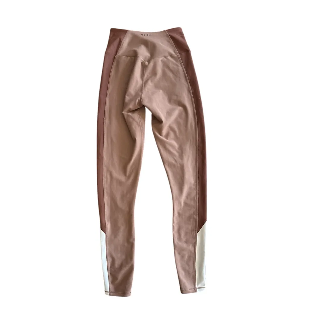 Abercrombie YPB sculptLUX Curve Love 7/8‎ Leggings Tan Brown Colorblock XS Long - Image 3