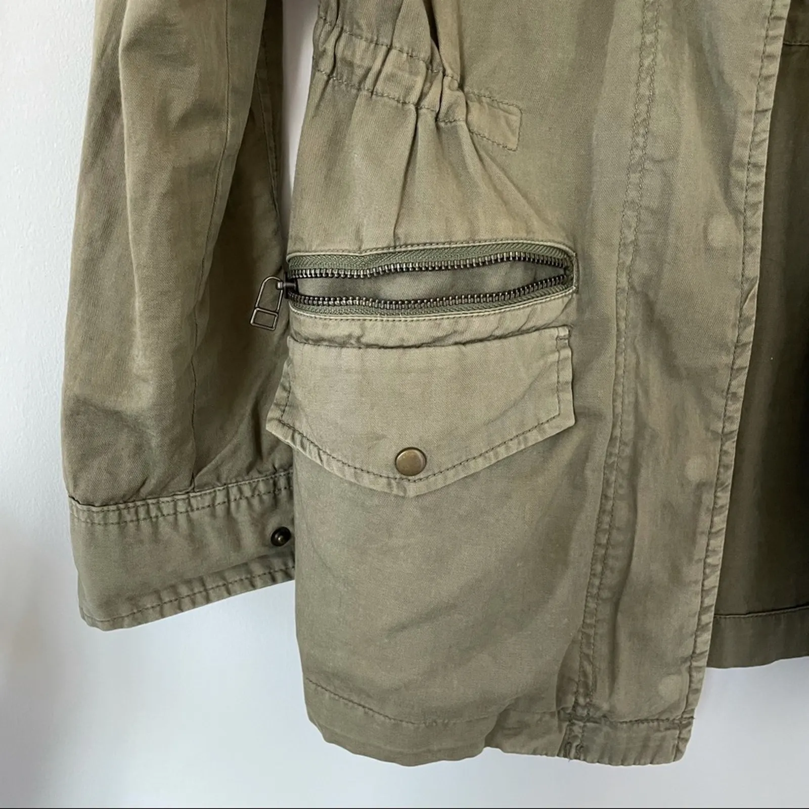 Y2K Velvet by Graham & Spencer Khaki Green "Ruby" Utility Field Jacket Women 4P - Image 9