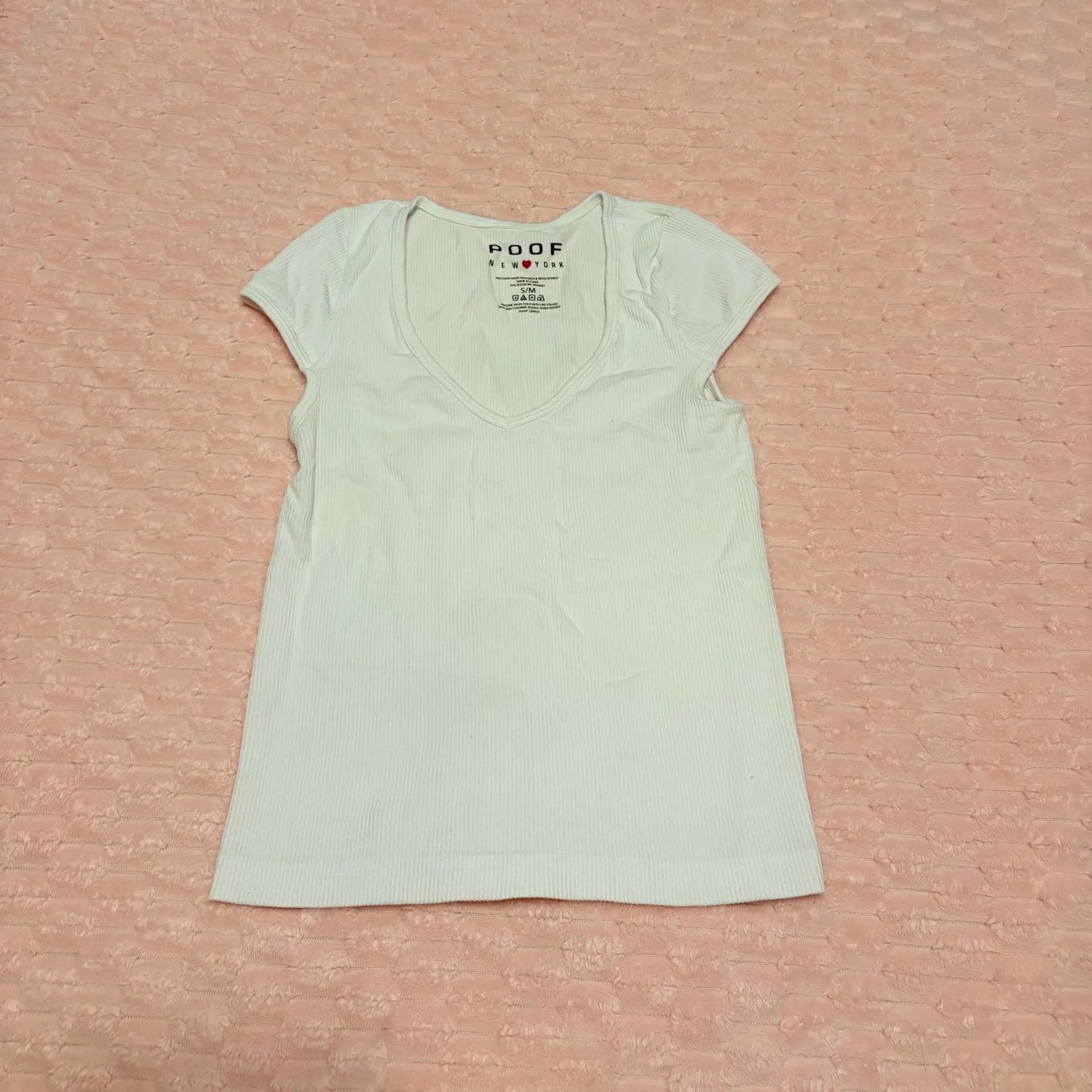 Fitted Cap Sleeve White Tee - Image 2
