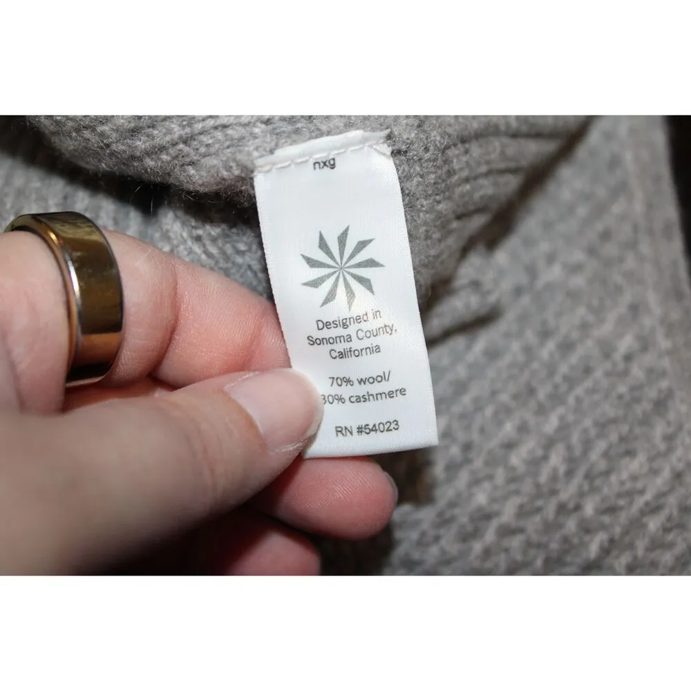 Womens Athleta Gray Knit Wool Cashmere Long Sleeve Crew Neck Sweater Size XXS - Image 4