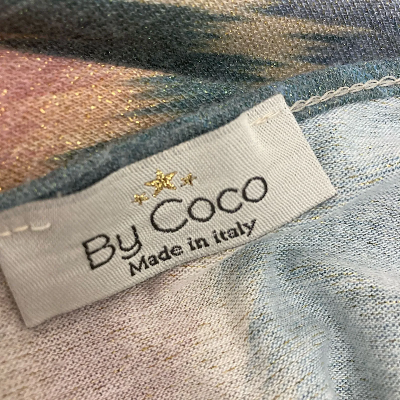 Coco Made Italy L Zigzag Ikat Print Maxi Dress Blue Size L - Image 12