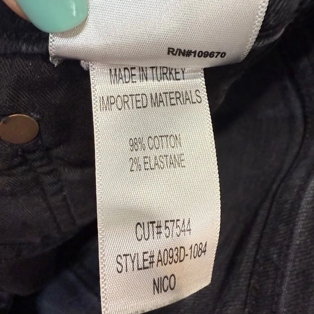 AGOLDE Black Denim Nico High Rise Distressed Crop Jeans Sz 26 - Image 7