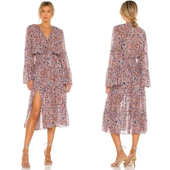 MISA LOS ANGELES Celeste Dress Floral Petals Of Lille Size Medium Flowy Midi - Image 2