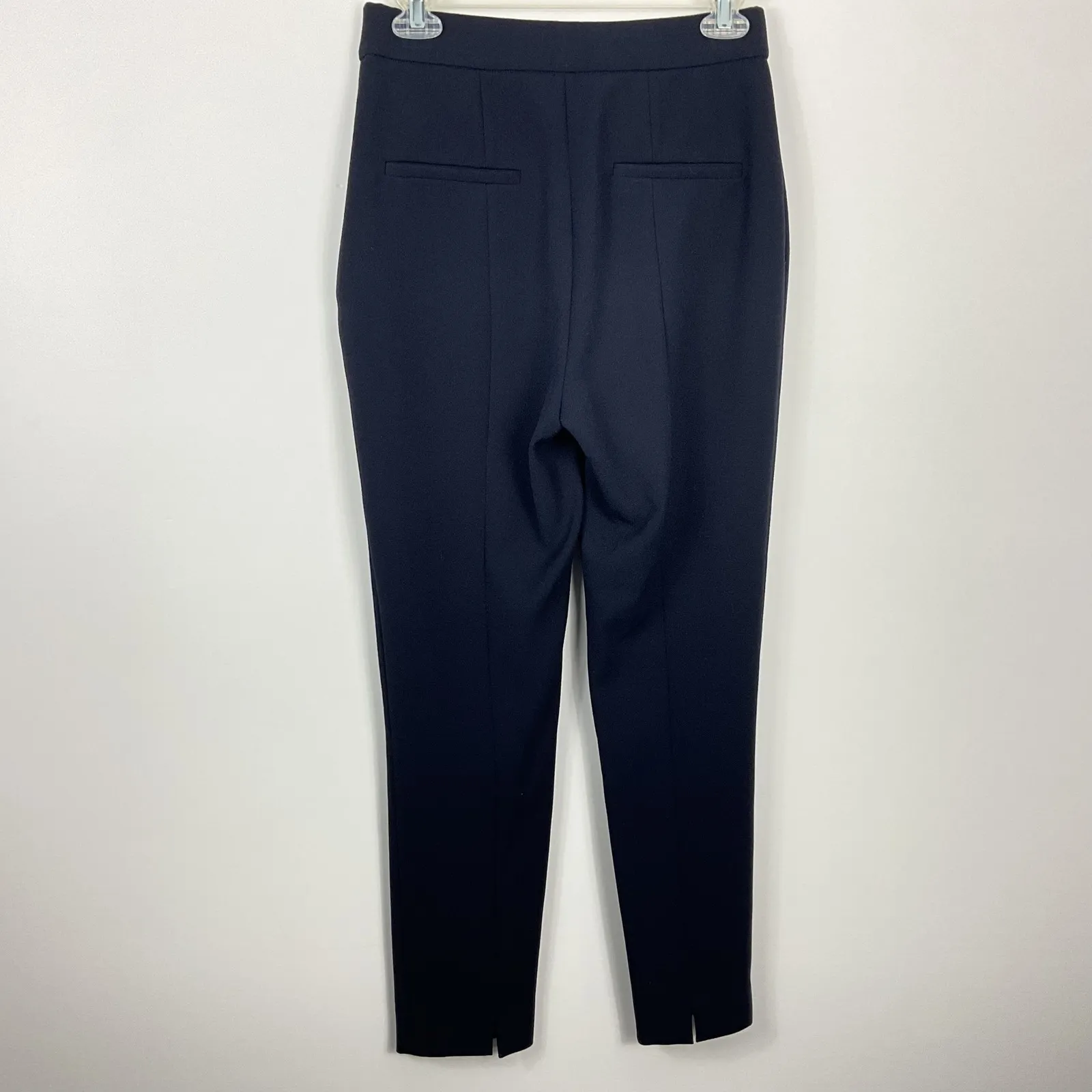 THE FOLD Navy Blue Tailored Crepe Slim Leg Ankle Pants Women's US 4 UK 8 - Image 4