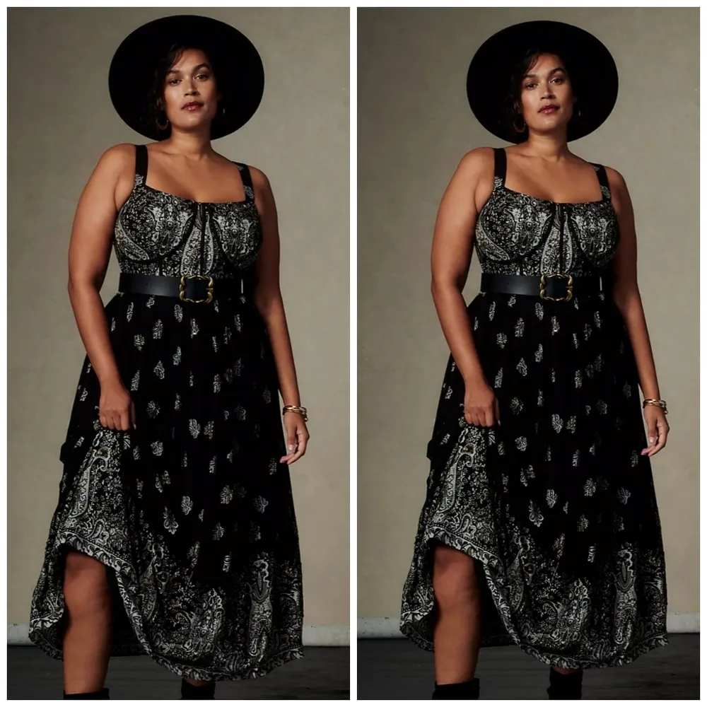 Anthropologie Beaded Floral Midi Dress - Image 4