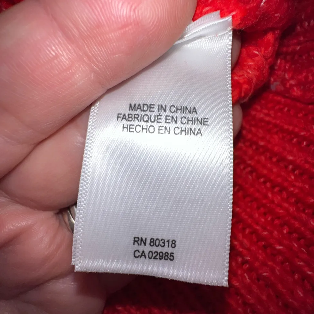 Lucky Brand brilliant red, black and white Fair Isle Women's Sweater SMALL - Image 11