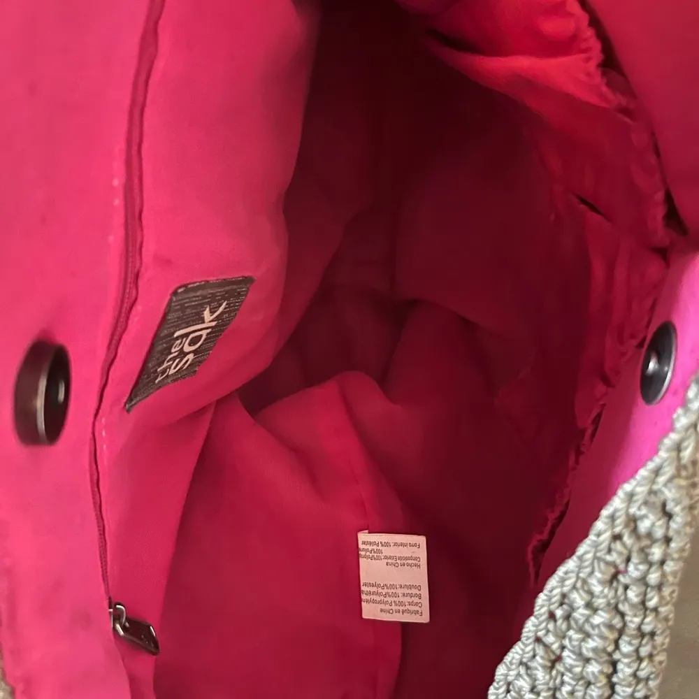 The Sak Crochet Rainbow Multicolored Chevron Large Fully Lined Shoulder Bag - Image 4