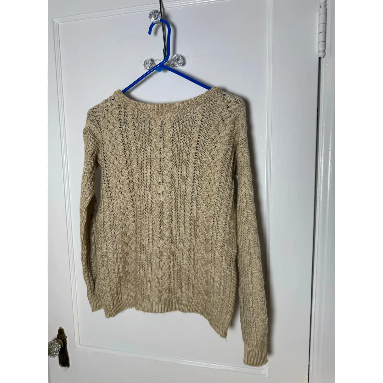 Ralph Lauren Denim & Supply Brown Cable Knit Fisherman Chunky Sweater XS - Image 8