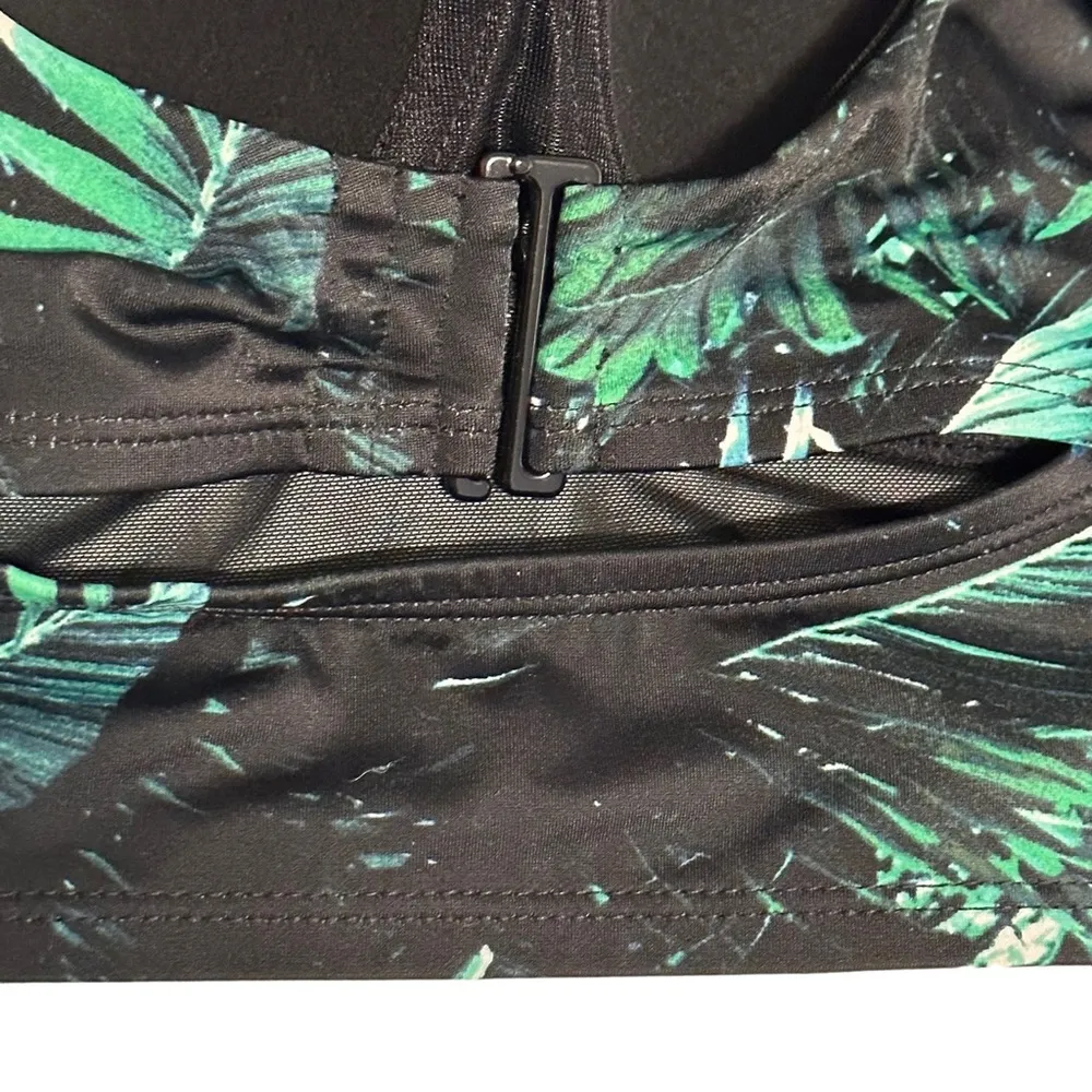 Torrid Palm Everyday Wire Free Bikini Top Black‎ Green 1/1X D DD #12076344 - Image 8