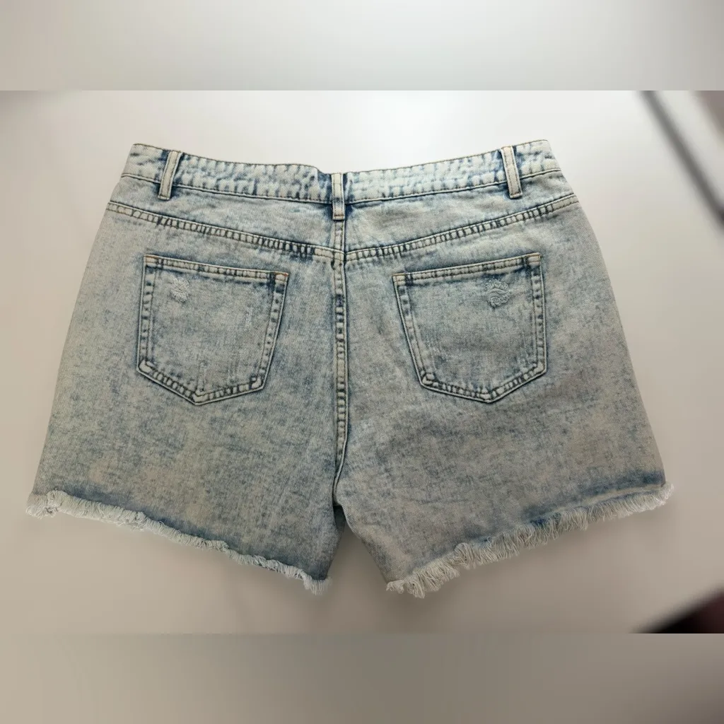 Distressed Denim Women Shorts Blue Size XL - Image 2