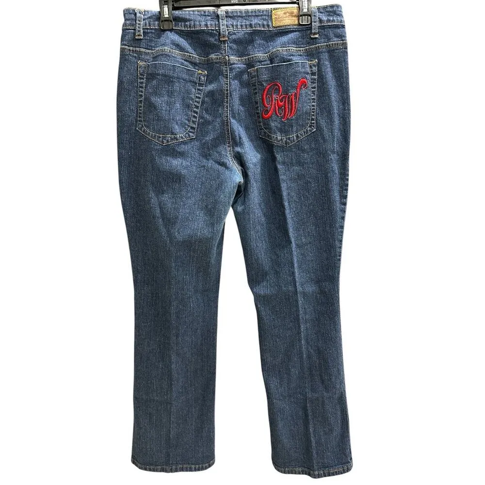Rocawear Womens Blue Denim Dark Wash Straight Fit Jeans Size 18 - Image 2