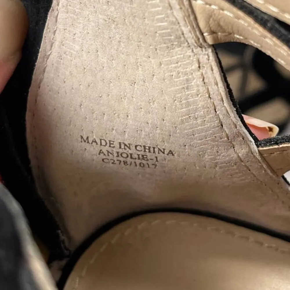 ADRIENNE VITTADINI Anjolie-1 Suede Strappy Web Heel Womens 8.5 Witchy Black - Image 12