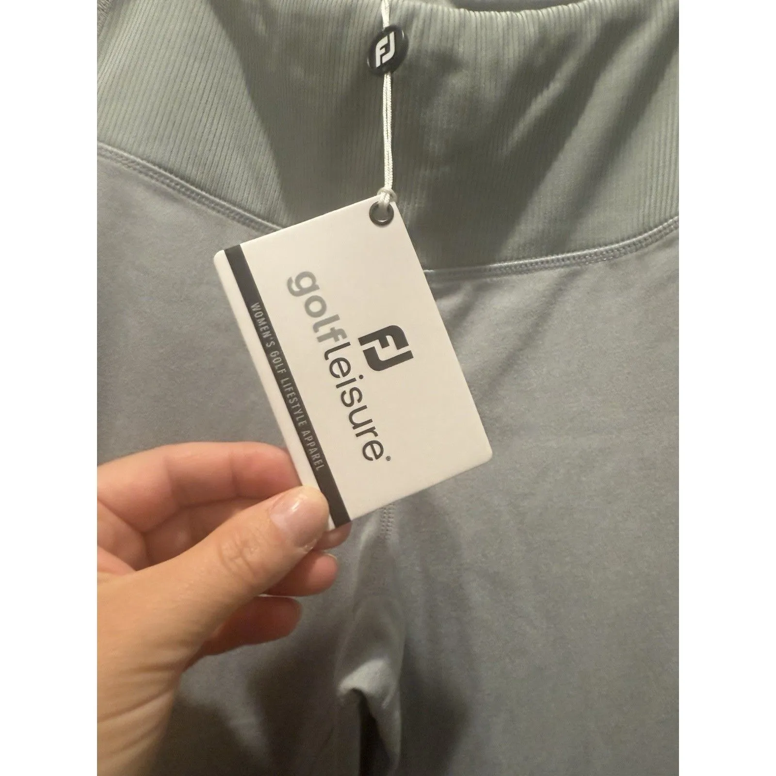 Women’s FootJoy Ankle Length Rib Block Leggings Pocket Heather Grey XS Gray - Image 4