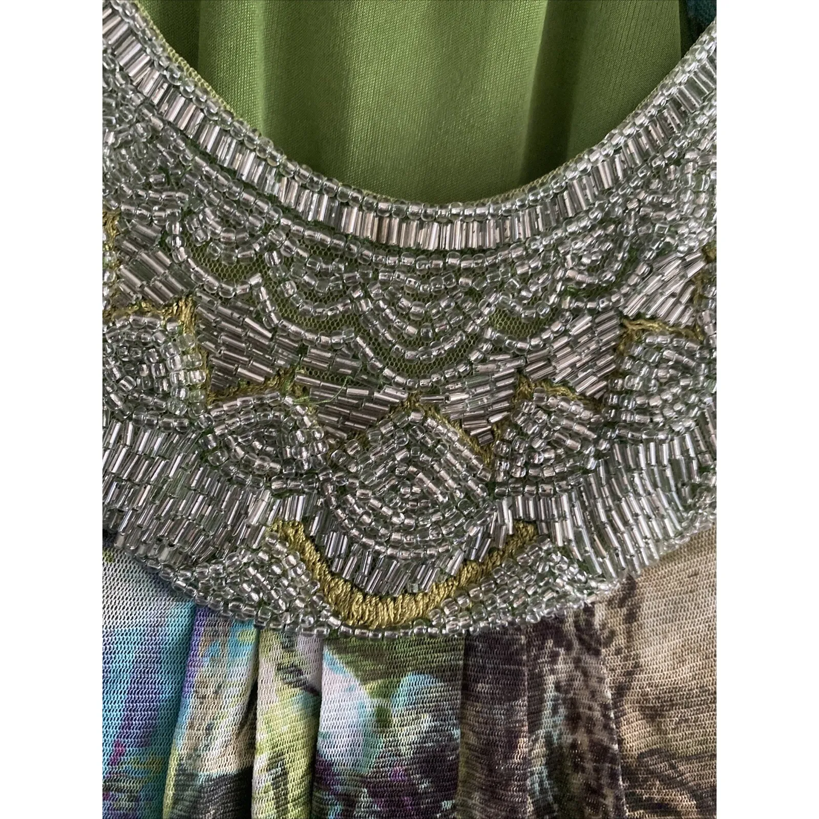 Malvin Women's Green Embellished Cottagecore Top EU36 Germany Goblincore Size 6 - Image 4