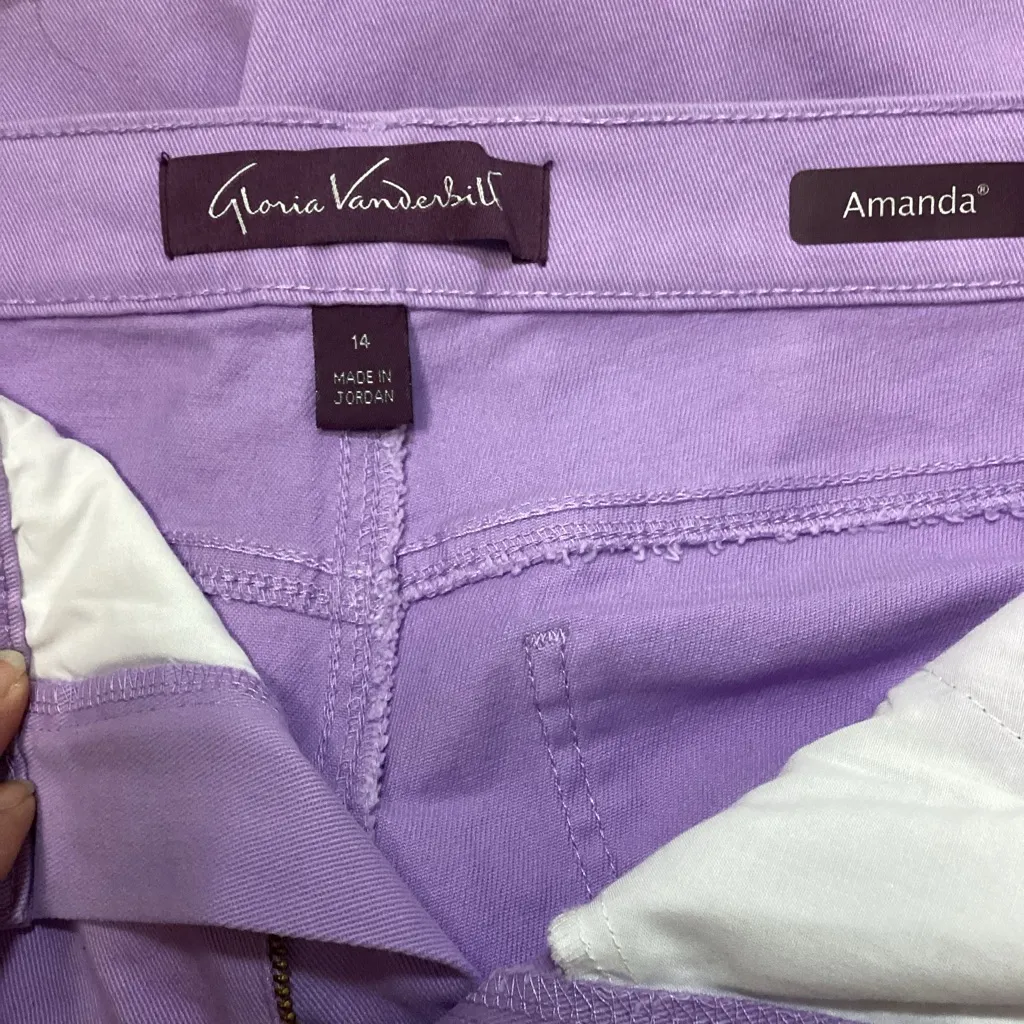 Gloria Vanderbilt  Amanda  slimming classic Jeans size 14 color purple - Image 5