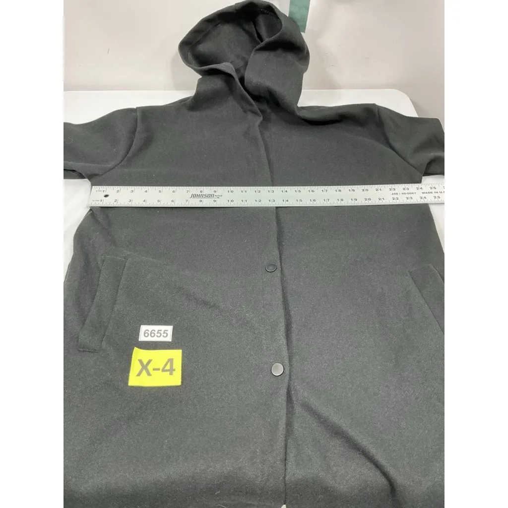 Womans Excellent Condition Hooded Knee Length Fleece Jacket XXL Black - Image 5