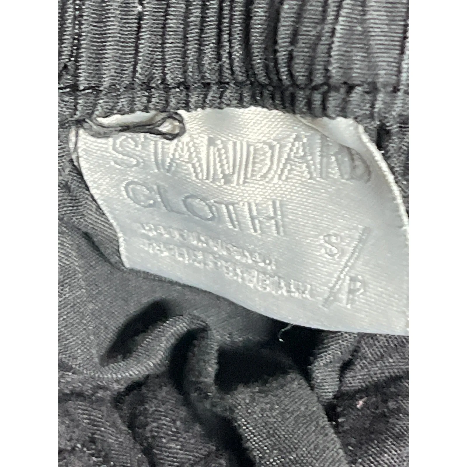 Standard Cloth Gray Elastic Waist High Rise Tapered Cargo Trousers Pants Size S - Image 3