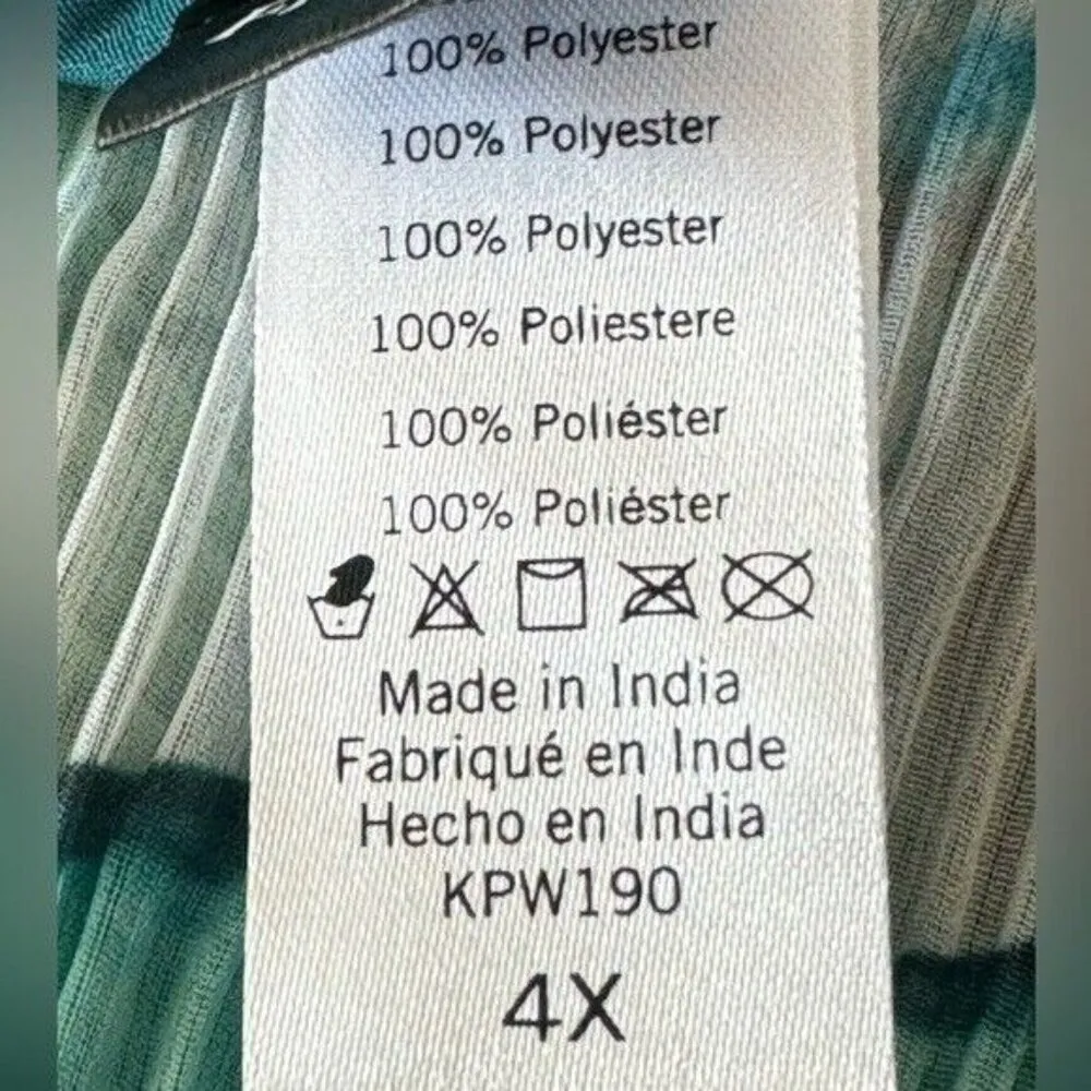 VILLA FRESCA Malia Off The Shoulder Micro Pleated Maxi Dress Blue Size 4X NEW - Image 15