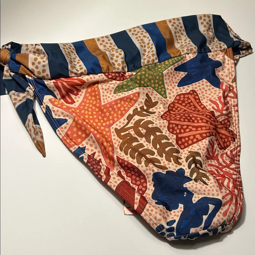 New Farm Rio Charm of the Sea High-Waist Bikini Bottoms Small - Image 7