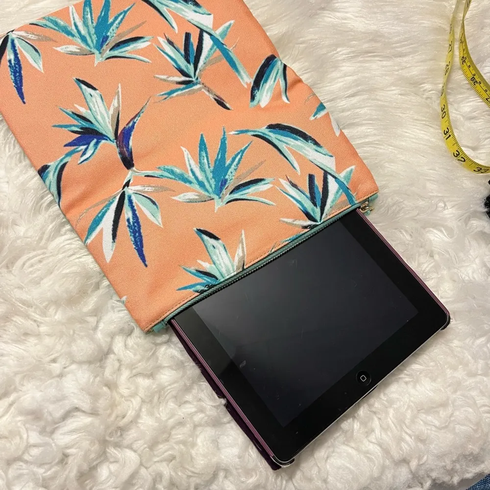 Rachel Pally Canvas and Vegan Leather Fold Over Clutch Travel Bag Tablet Case - Image 11