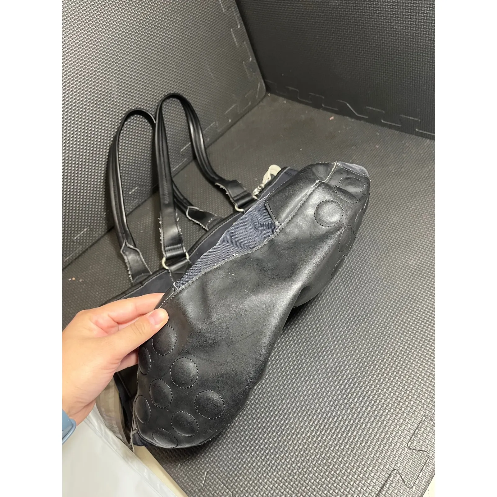 Vintage Y2K Retro Nike Tote Shoulder Bag Black Navy Womens Gym Athletic - Image 5