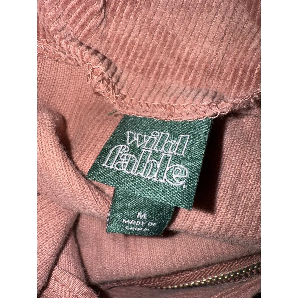 wild fable overall dress medium mauve corduroy zipper - Image 3