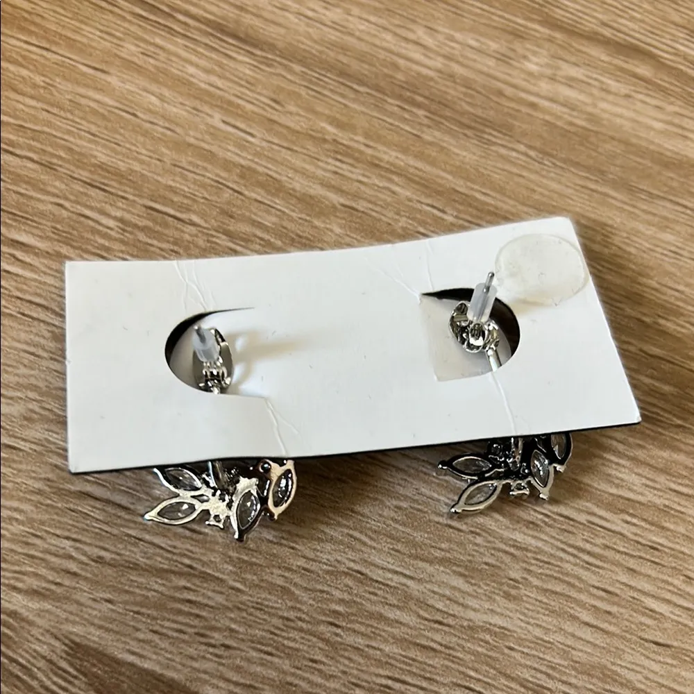 Elegant Silver Crystal Earrings - Image 2