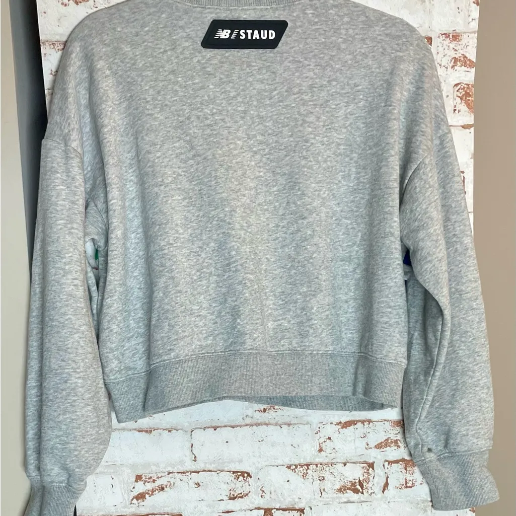 STAUD Heather Gray Top with Black Logo - Image 2