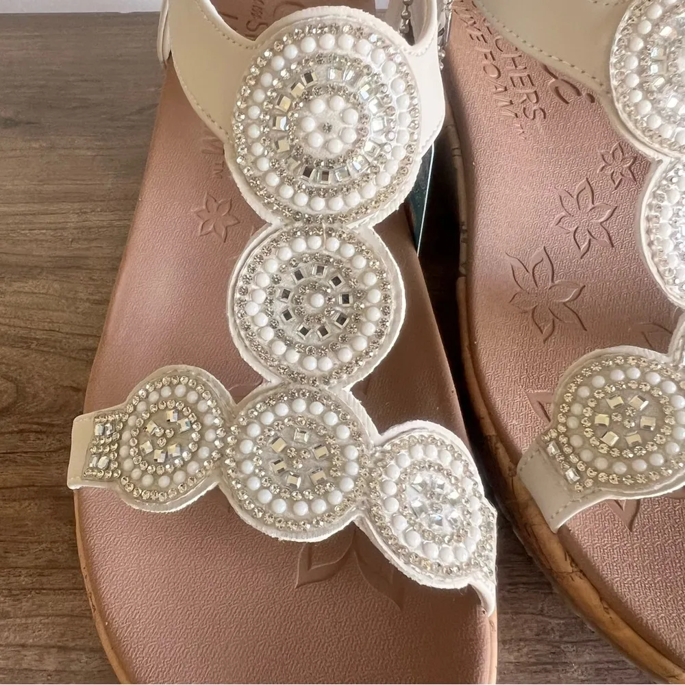 Skechers Cali Beverlee Date Glam Women's Wedge Sandals Size 9.5 SKU#241175 - Image 7