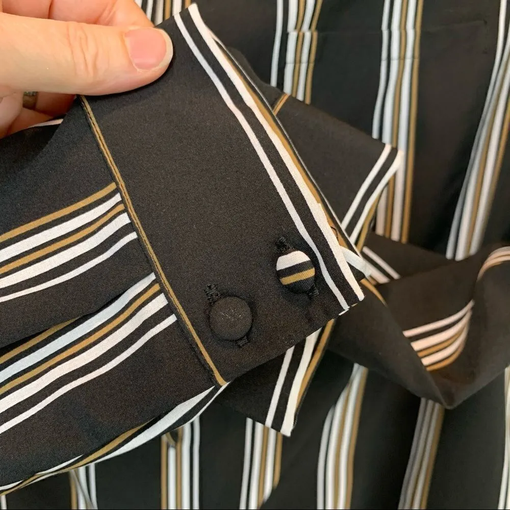 J.O.A. Button Down Stripe Blouse Top - Image 5