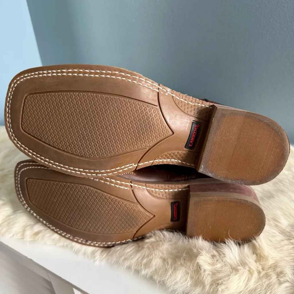 Laredo Women’s Dionne Camel Leather Square Toe Western Boots - Image 7