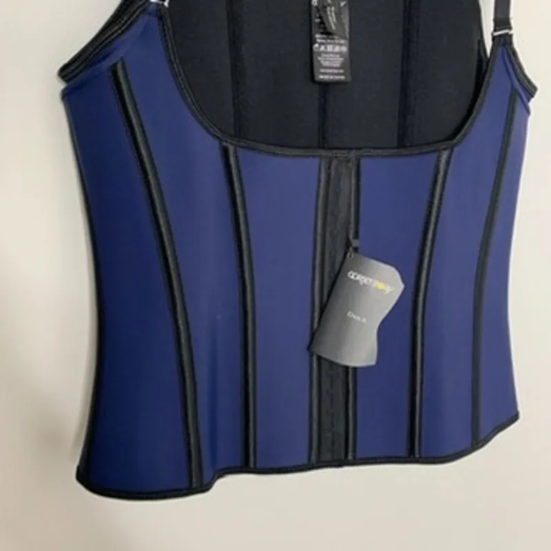 Corset Story Navy Latex Underbust Corset Adjustable Bra Straps Womens New 32" Blue Size undefined - Image 5