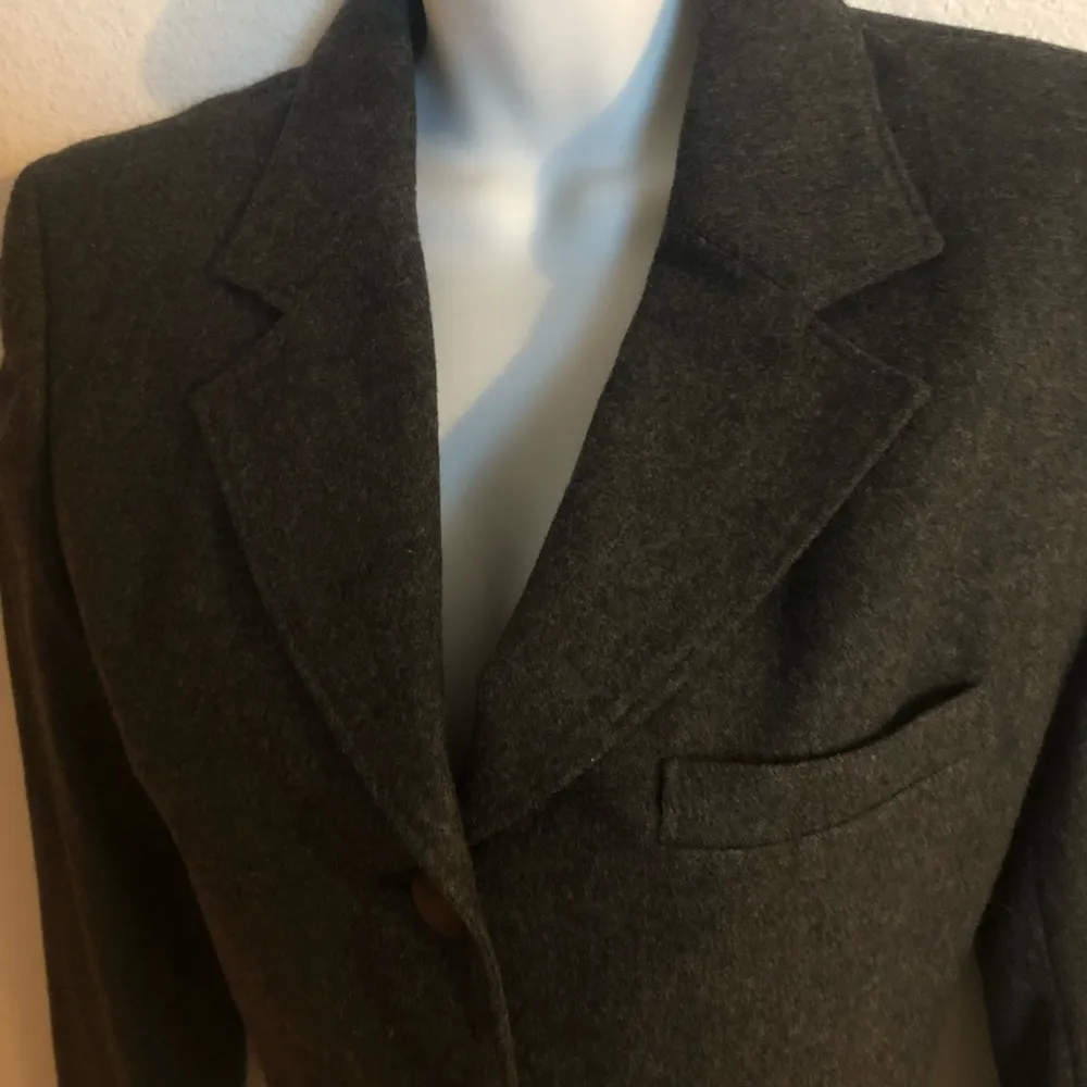 NWT VTG 80’s Miss Pendleton Wool Cropped Blazer Charcoal 4 Career Fall Fashion - Image 3