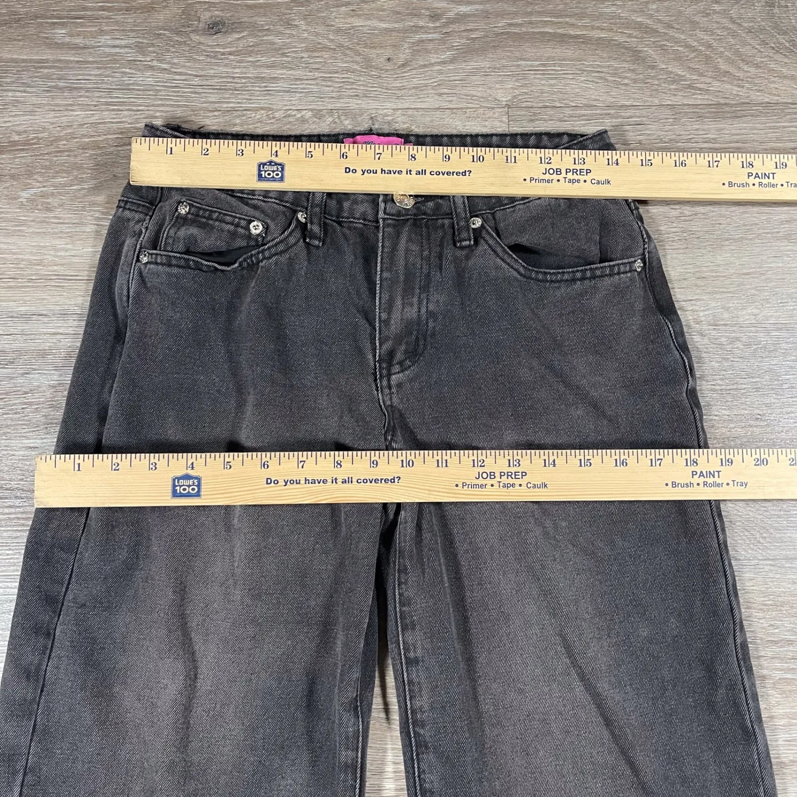 Edikted Women's Jeans Baggy Wide Leg Denim Relaxed Casual 1980 S Dark Gray - Image 5