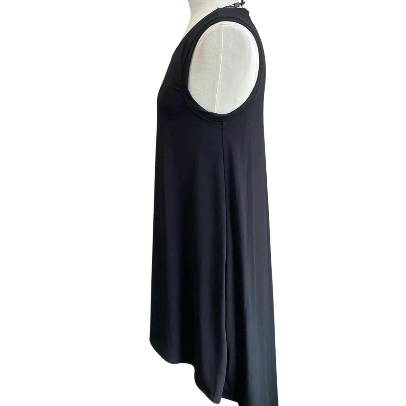 BCBGMAXAZRIA High Low Knit Tank Dress Sz M NWT Black Asymmetrical Hem Chic - Image 6