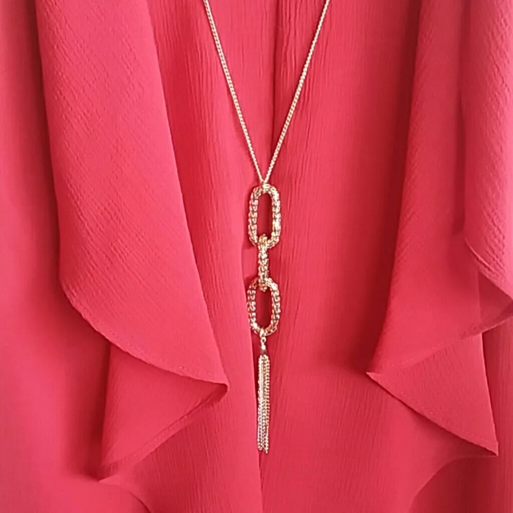 NWT A. BYER dressy flowy tank with necklace - Image 2