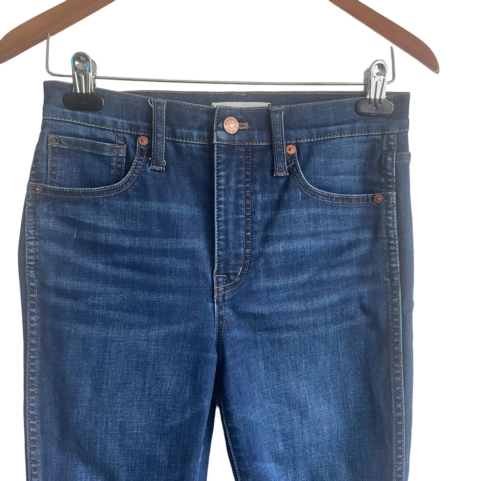 Madwell Jeans Women Blue Skinny Leg Zipper/Button Closure 5‎ Pocket Denim - Image 5