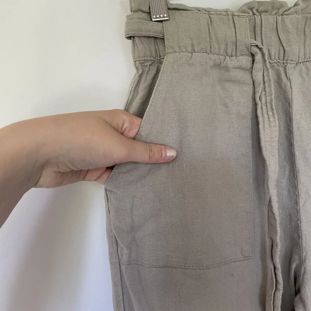 ReVamped beige tan linen rayon pants comfortable casual pockets lightweight Size XS - Image 6