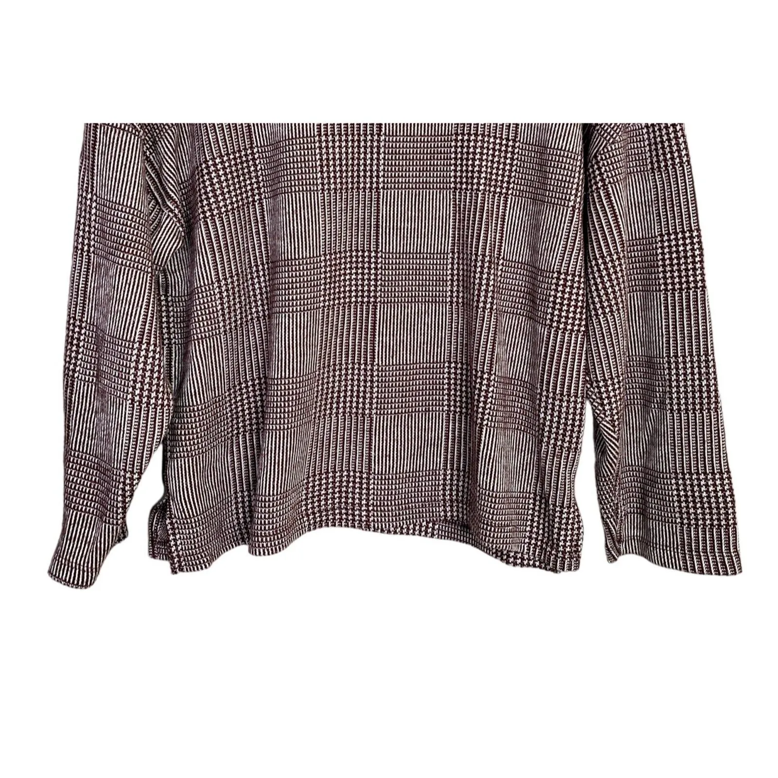 Zara Relaxed Fit Long Sleeve Lightweight Soft Crew Neck Knit Sweater M Burgundy - Image 4