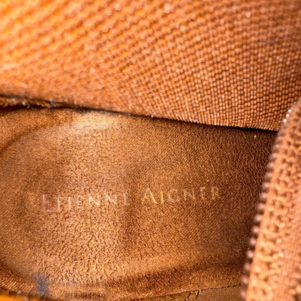 Etienne Aigner Brown Buckle Heeled Booties - Image 9