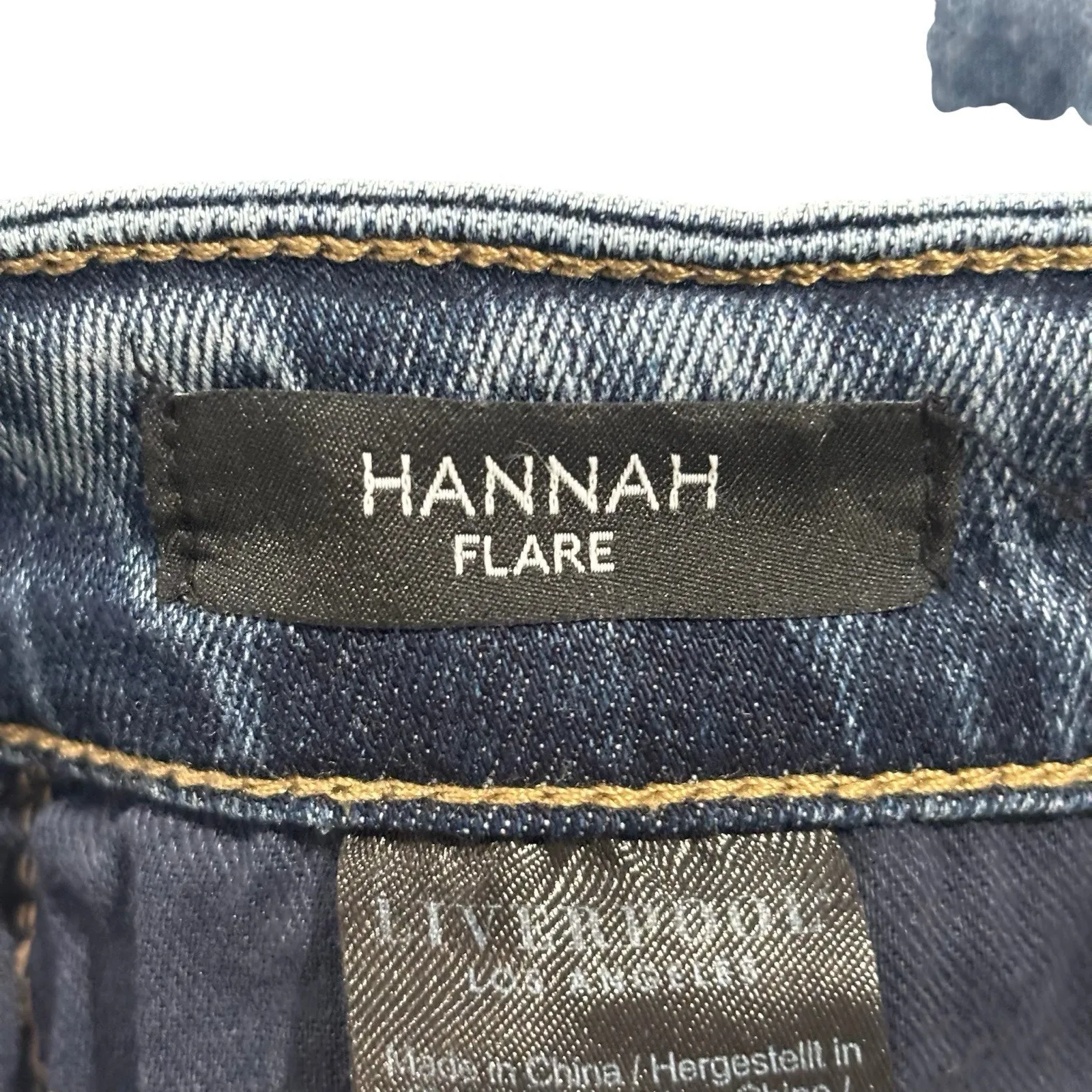 Women's Liverpool Hannah Crop FLARE SEAMED WITH FRONT SLIT SIze 10/30 Blue - Image 6