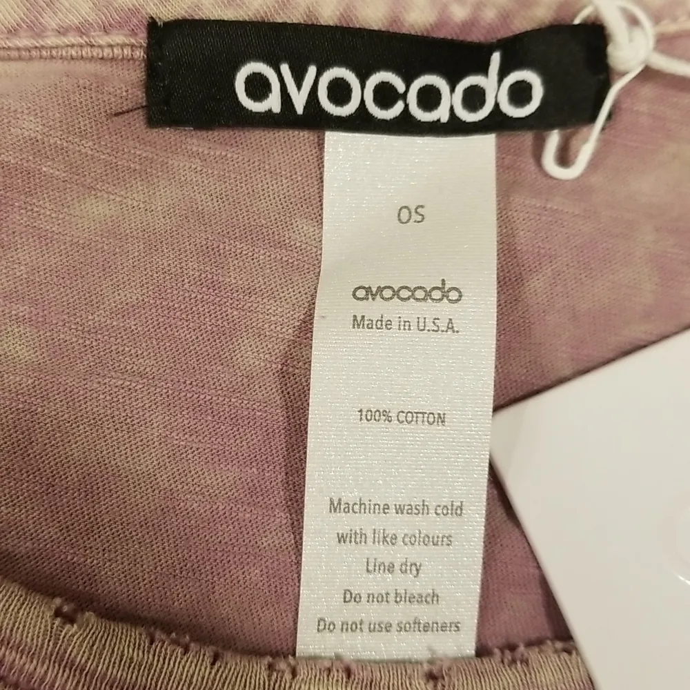 💕AVOCADO💕 Crew Neck Short Sleeve Pocket T-shirt ~ Pink Acid Wash One Size - Image 7