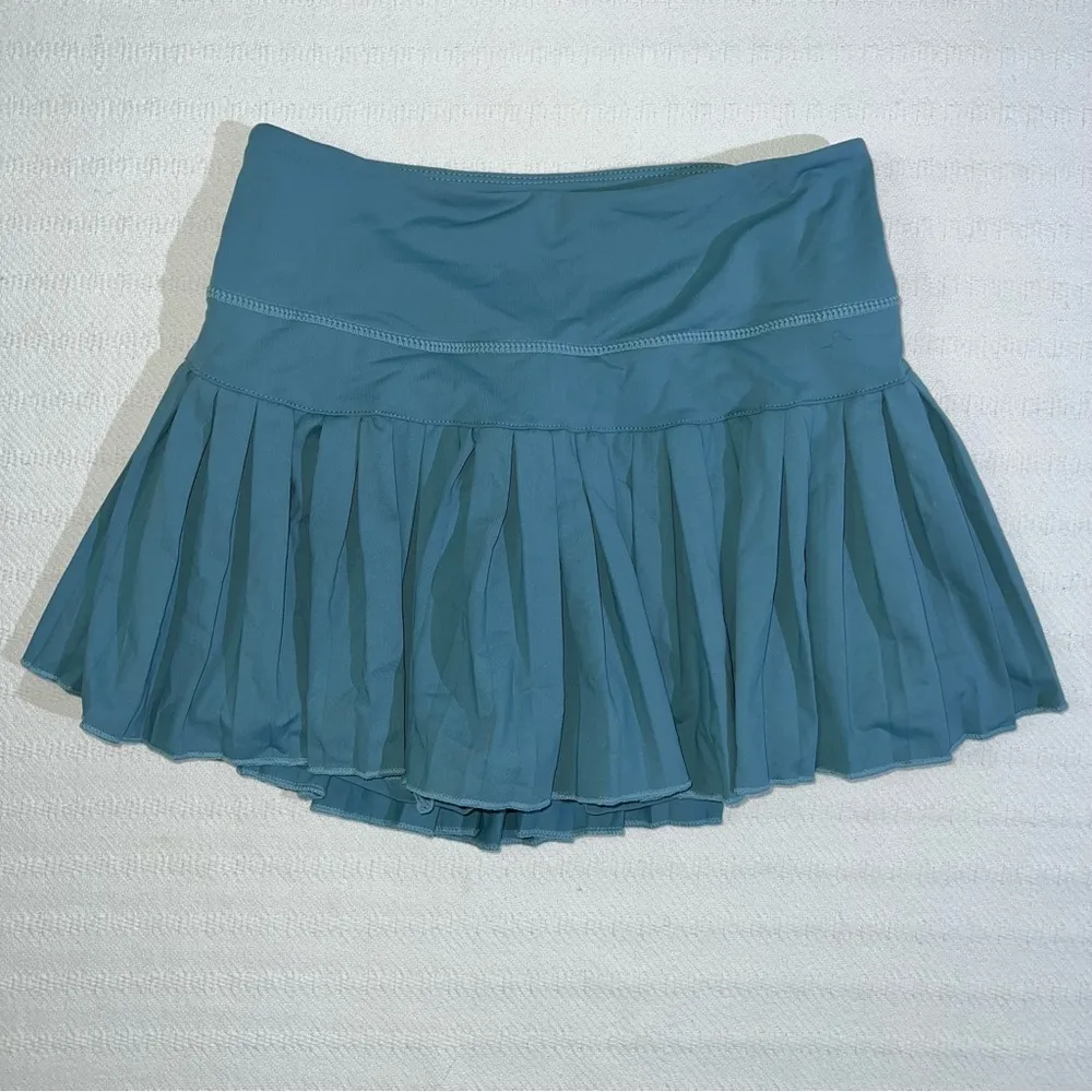 Gold Hinge Skirt Womens Size XS A Line Pleated Tennis Skort Lined Short Stretch Blue - Image 2