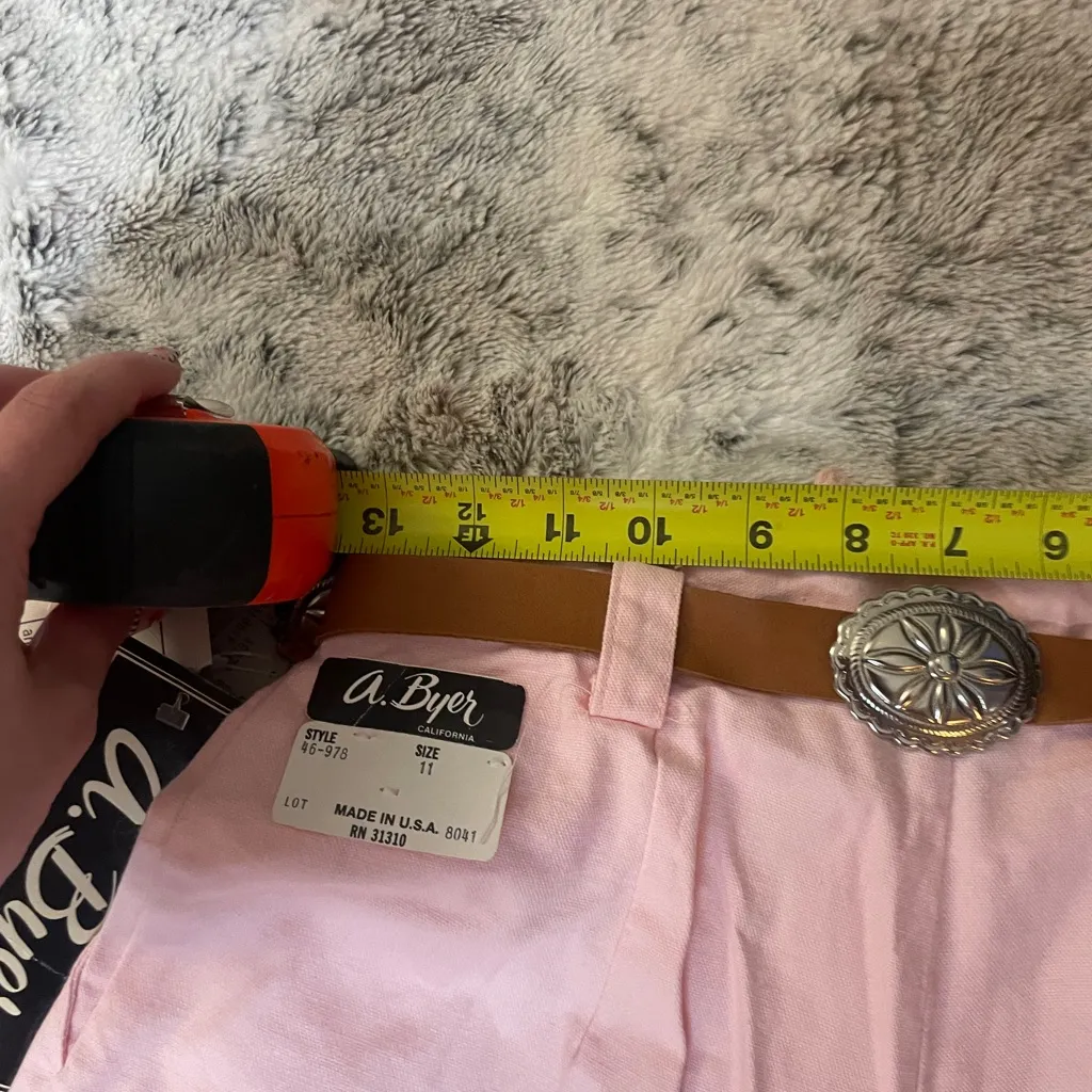 Vintage Deadstock A Byer High-Rise Blush Denim Trouser with Silver Accented Belt - Image 12